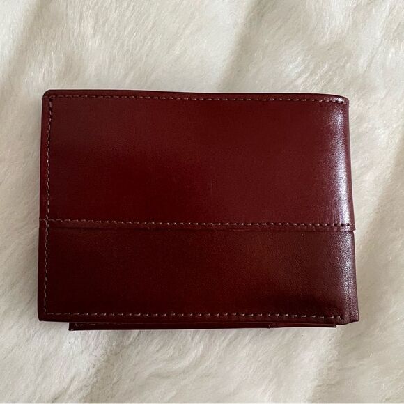 Men’s Leather Bifold Wallet by Aldo Nero  Gorgeous Bicolor Rich Dark Brown - Picture 11 of 12